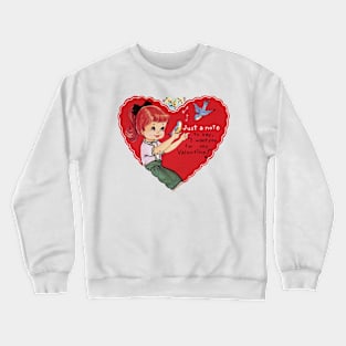 Vintage Little Redhead Girl Valentine Crewneck Sweatshirt